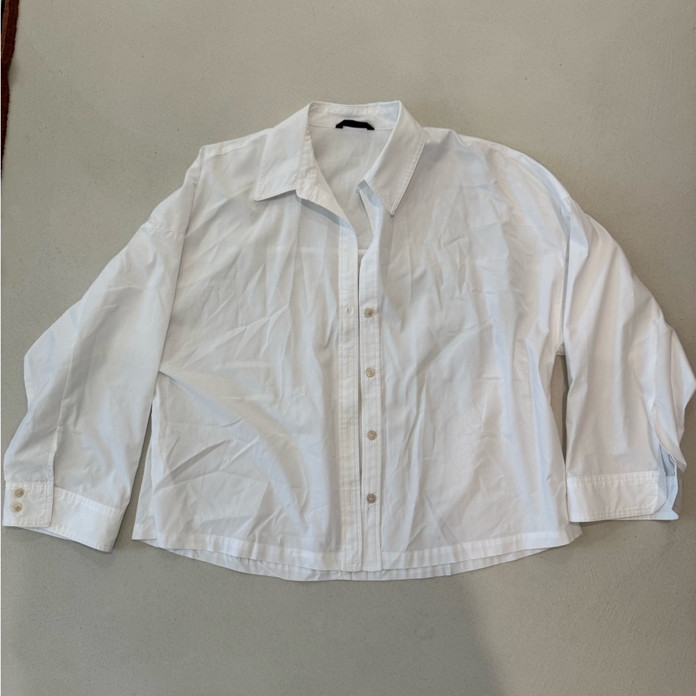 Zara White Casual Button Down Shirt